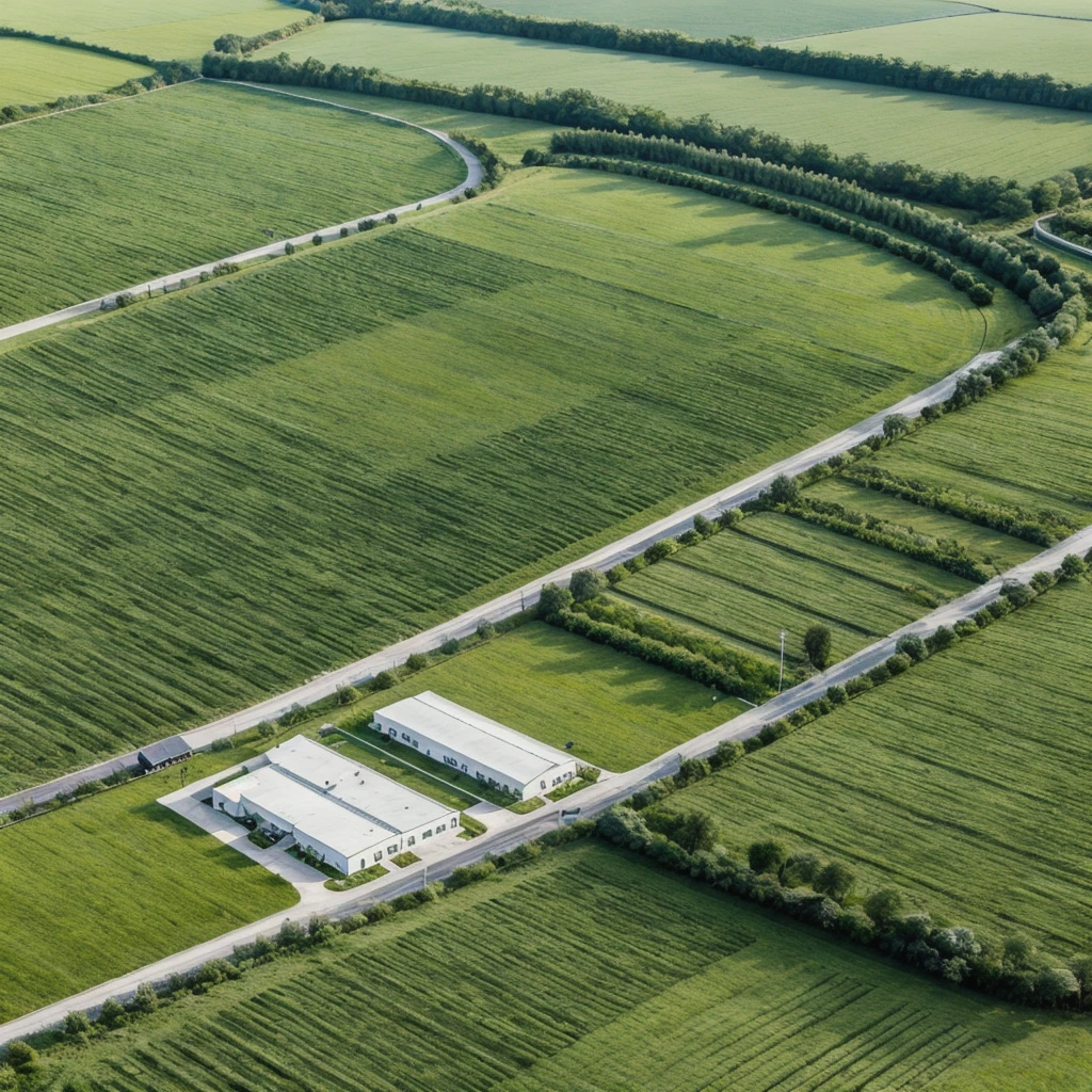 Farmland aerial view，Floor Plan，green