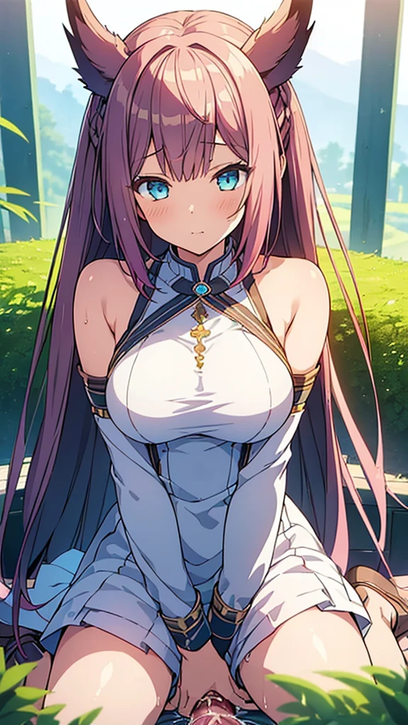 (we-000020:1.2), (ultra photorealistic:1.3), (masterpiece:1.4), 最high quality, ((Realistic)), high quality, Super detailed, ((Realistic anime face)), ((Realistic skin)), ((Realistic body)), ((Sexy pose)) ((Intense vaginal sex with a man:1.5)) (最high quality:1.1), (figure:1.05), (One girl:1.05), (cute:1.05), (Beautiful attention to detail:1.05), (Cinematic Light:1.1), Light blue highlights, Pink hair all over, One girl, cute tyrant portrait, Aqua Hair, Bright Eyes, White Dress, temple, Viewer forest warcraft landscape view, NSFW