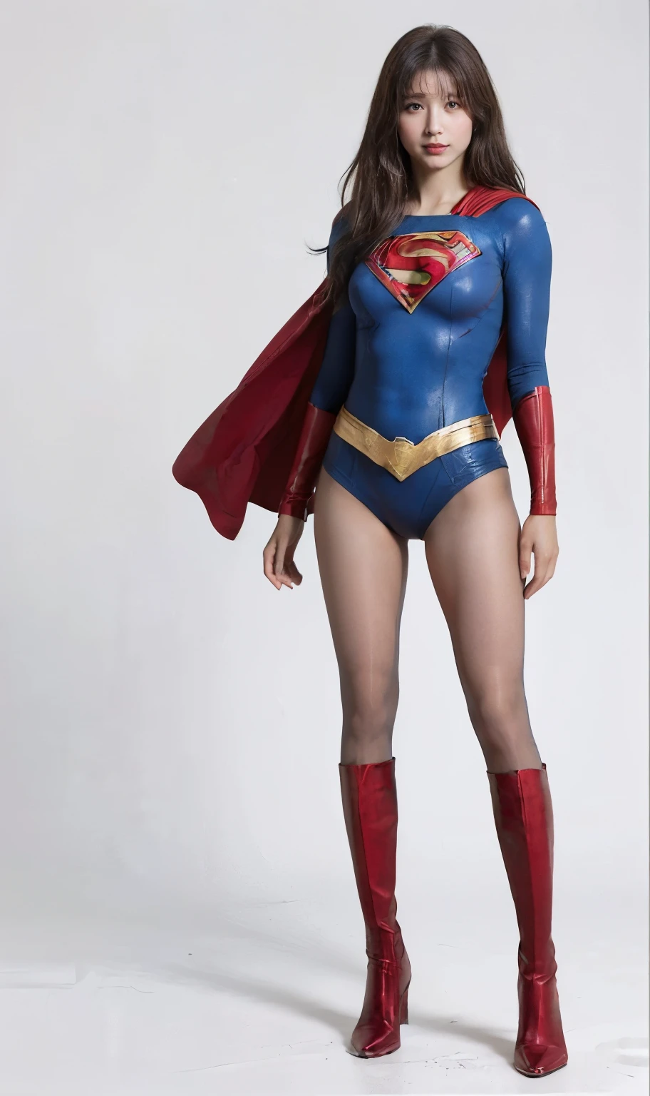 No background、(((Sweating profusely))).(((Beautiful legs in black tights.)))、(((Legally express the beauty of your smile)))、((((Make the most of your original images)))、(((体にぴったりフィットするSupergirl Costume)))、(((Supergirl Costume)))、(((short and beautiful hair)))、(((suffering)))、(((Please wear black tights....、Wear red boots)))、((Best image quality、8K))、((Highest quality、8K、masterpiece:1.3))、(((Preserve background )))、Sharp focus:1.2、Beautiful woman with perfect figure:1.4、Slim Abs:1.2、Wet body:1.5、Highly detailed face and skin texture、8K