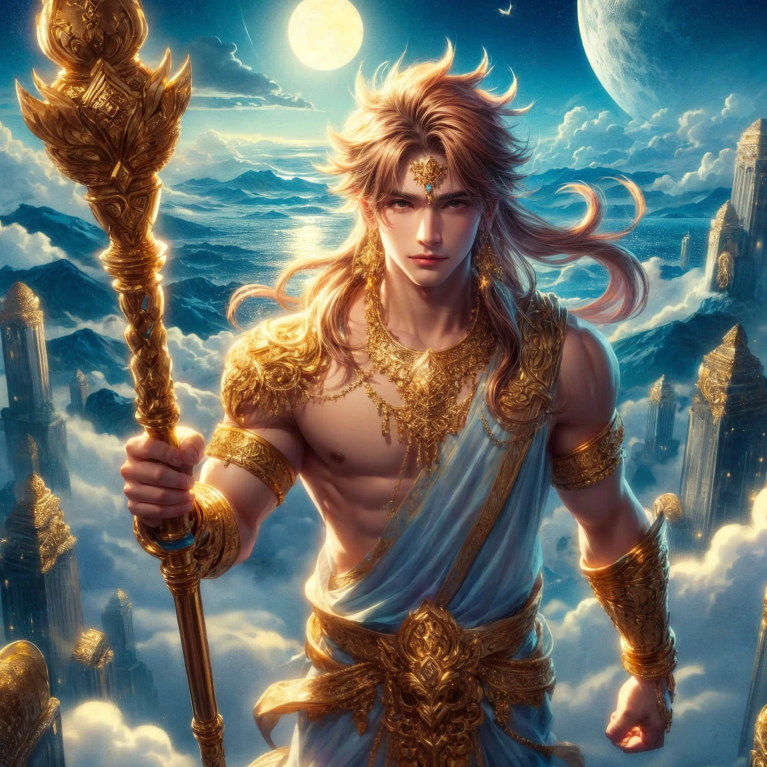 Very handsome man gold jewelry