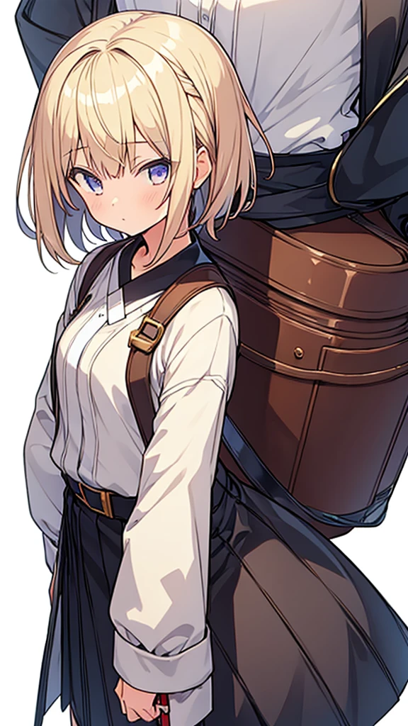 1 Girl,beautiful, masterpiece, Highest quality, White Background,kazuya takahashi, Concept Art, blonde,short hair