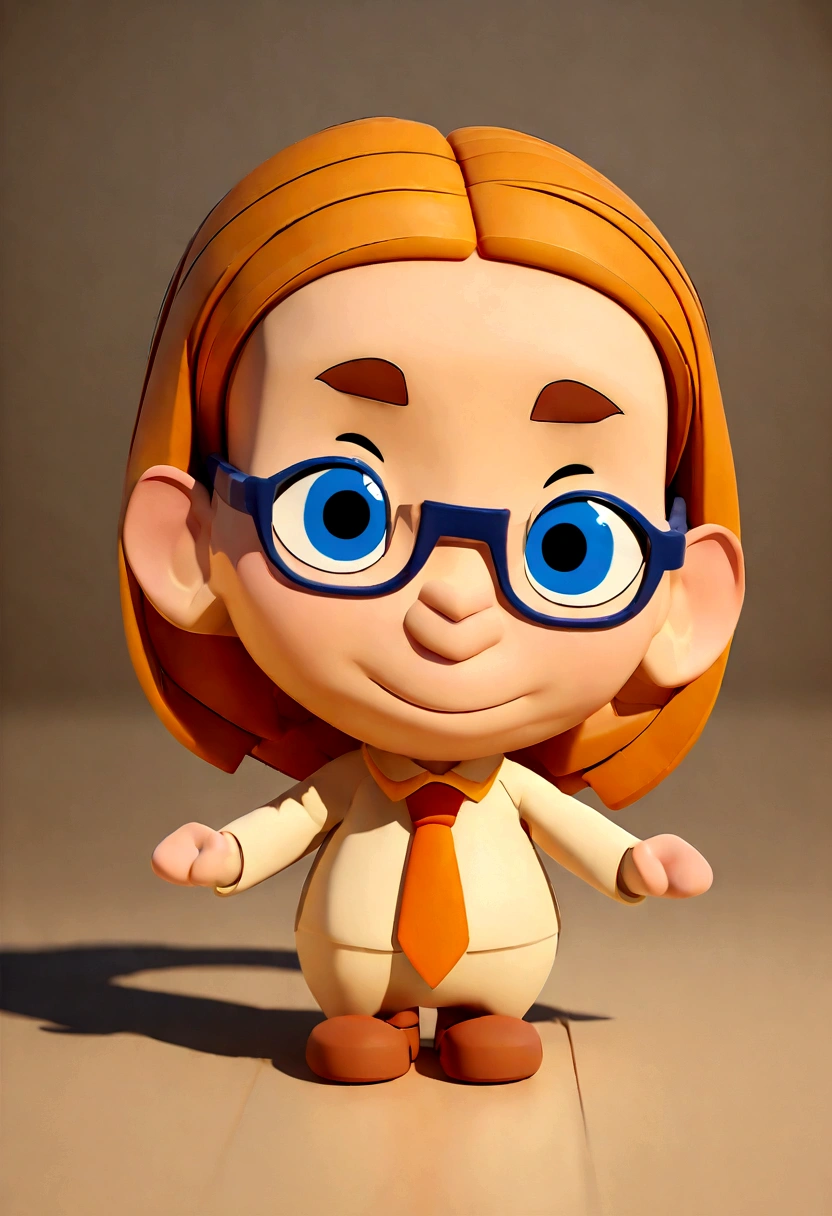 One wears blue glasses and an orange tie,黑色外衣上班族的男人的Cartoon Characters,Coffee-colored hair, animated characters, Stylized characters, Animation style rendering, 3D stylization, Arnold Maya Rendering, 3D rendering stylization, Cartoon Rendering Keyshot, 3D Characters, 3D Characters, 3D rendering style, 3D character rendering, Cartoon Characters, Close-up characters, Character poses, (Pixar style) (Main part:1.2) (Bokeh) (best quality) (Delicate skin) (Detailed texture) (8K) (Clay) (movie lighting) (sharp focus,Sit down and raise your upper body
