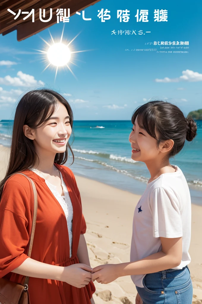 Picture book cover、A smiling sun and a smiling star having a conversation