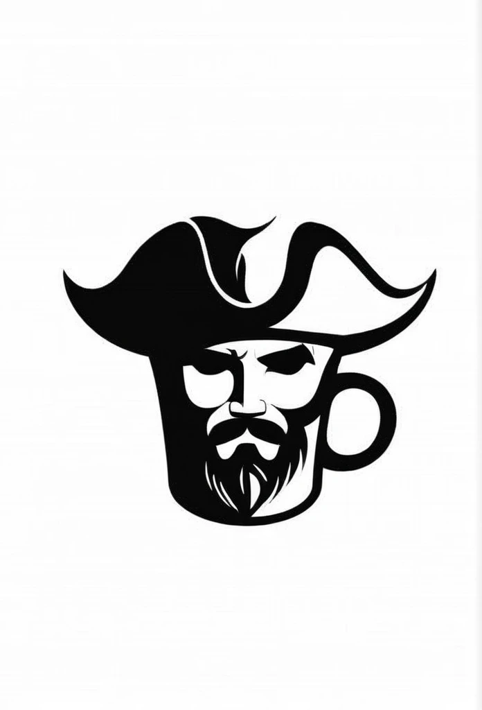 Cafe logo with the concept of stylish pirates

a logo with pirate Pirates hats in a coffee cup

Pretty cool
chic and modern design

White background