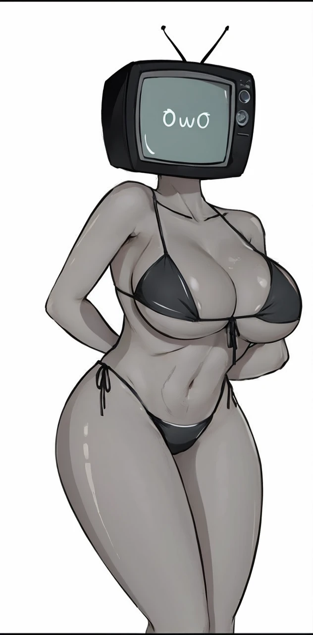 Without her black bikini, she is completely naked and an ant on top of her breasts but that is visible along with a new posture and a UwU face