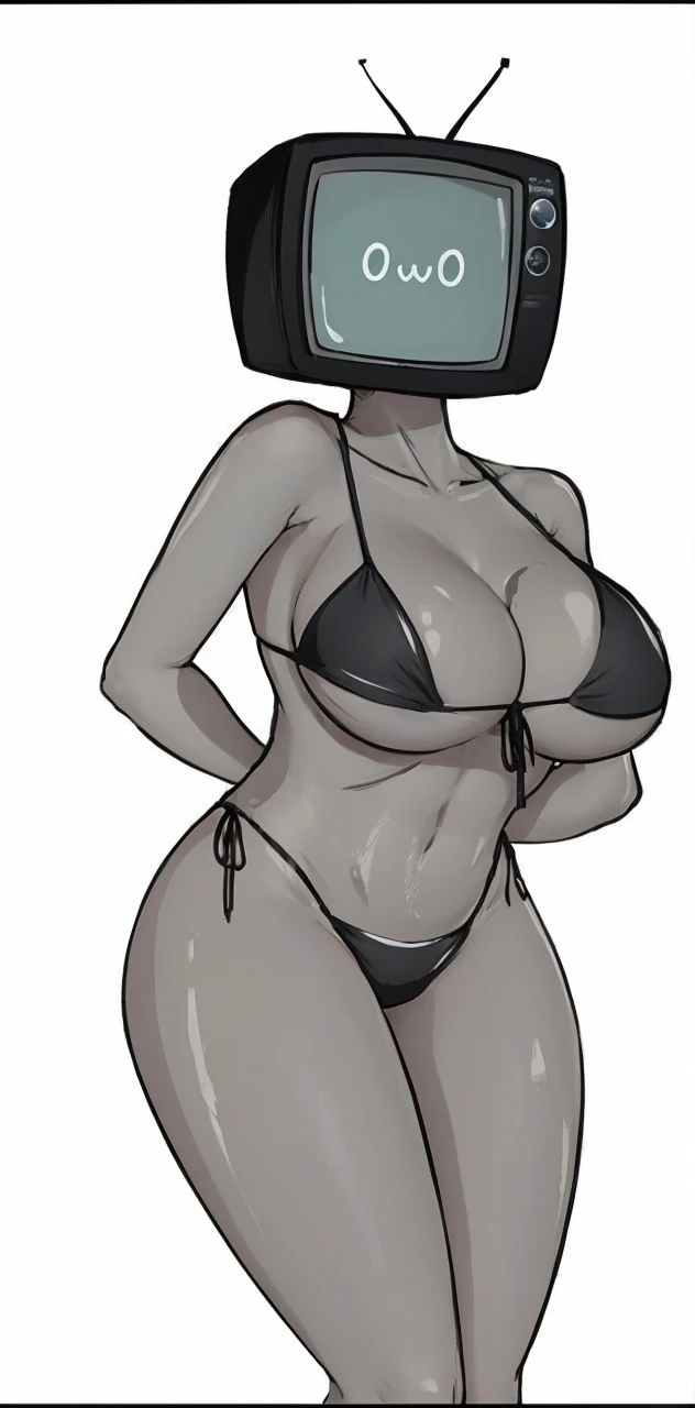 Without her black bikini, she is completely naked and an ant on top of her breasts but that is visible along with a new posture and a UwU face