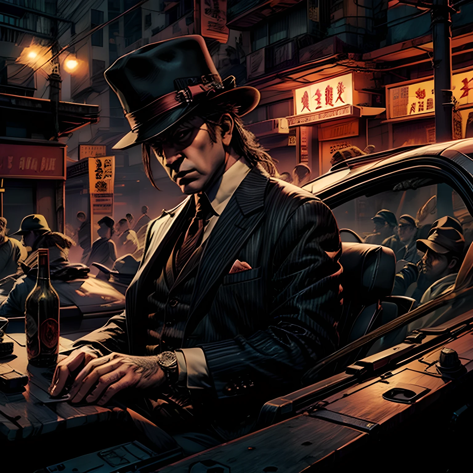 mafia boss, anime realistic, hd art
