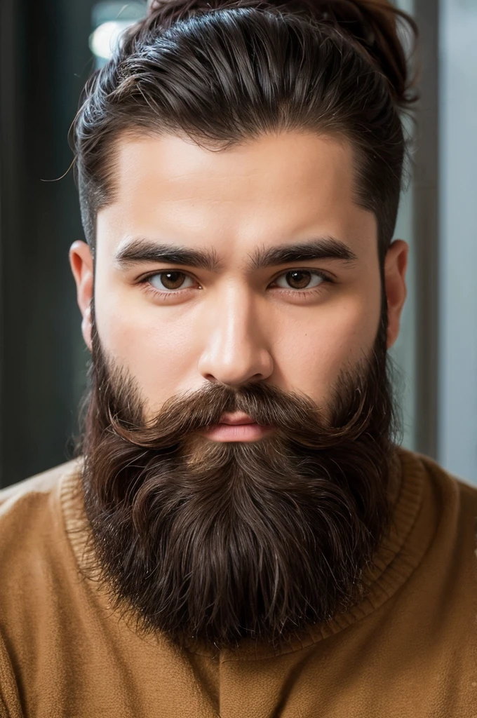 Woman with scruffy beard　Get fat　Bristles