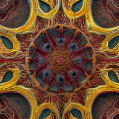7+√(777×tan(7+7), mandala, centered,dark red, pink flesh and coal black, organic matter, cellular colony, fractal,hyperdetailed, masterpiece, 3d modelling, deep,abstract art, digital art