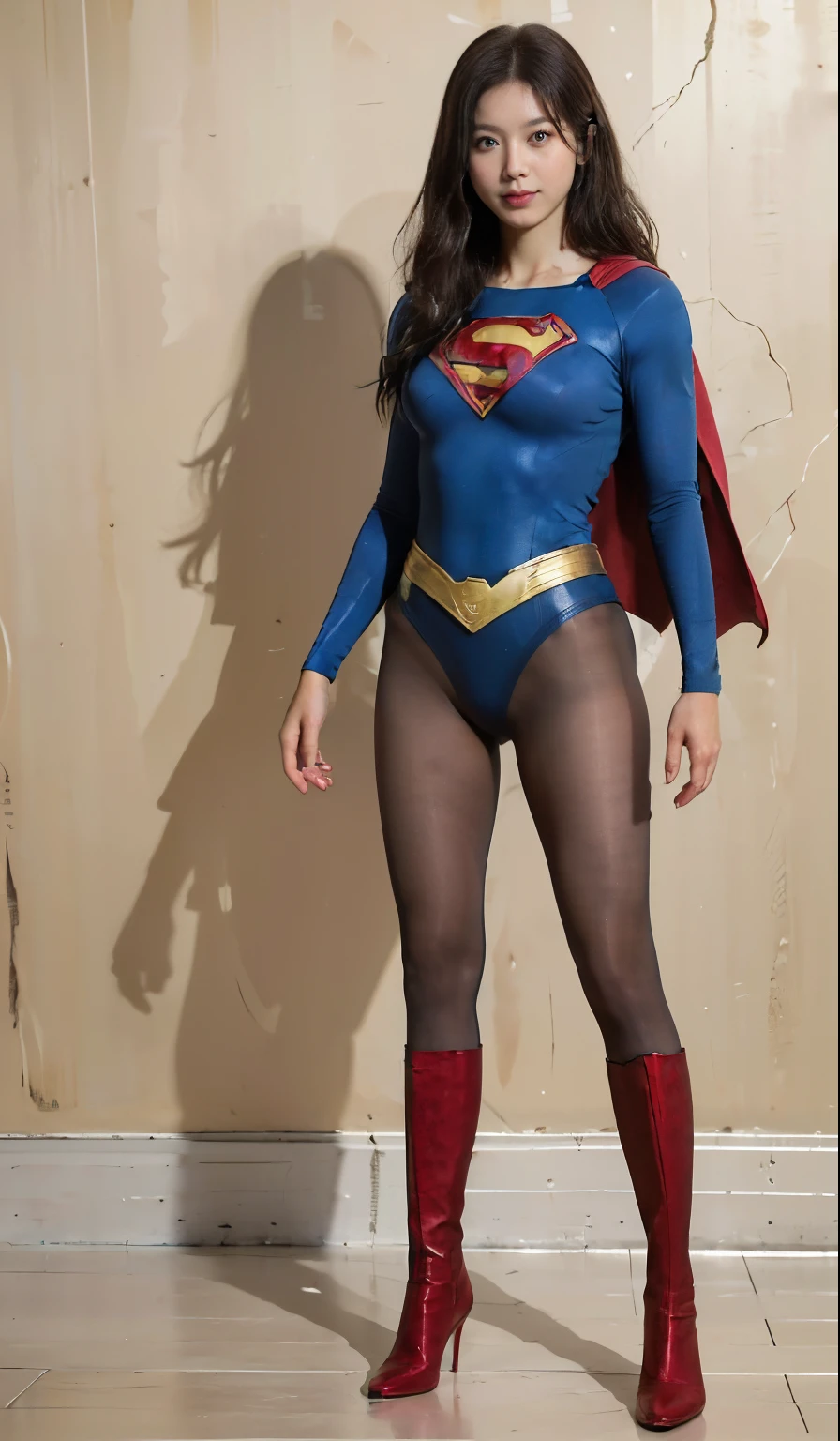 No background、(((Sweating profusely))).(((Beautiful legs in black tights.)))、(((Legally express the beauty of your smile)))、((((Make the most of your original images)))、(((体にぴったりフィットするSupergirl Costume)))、(((Supergirl Costume)))、(((short and beautiful hair)))、(((suffering)))、(((Please wear black tights....、Wear red boots)))、((Best image quality、8K))、((Highest quality、8K、masterpiece:1.3))、(((Preserve background )))、Sharp focus:1.2、Beautiful woman with perfect figure:1.4、Slim Abs:1.2、Wet body:1.5、Highly detailed face and skin texture、8K