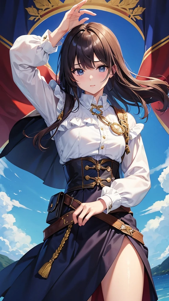 (masterpiece、Highest quality: 1.2)、Cowboy Shot、solo、Male Focus、, (1 Male:1.2)、Royal Family、Royal Family、Cavalry Guarden's short hair hairstyles、have power、Put on your armor、Holding a sword in his hand、Aggressive、Handsome man、myth、Powerful、tyranny、master-piece,hyper quality, hyper detailed,perfect drawing,solo,(8K、Highest quality、masterpiece:1.2)、(Full Body Shot:1.5)、Highest quality、high detail、The whole body is shown、(Strong eyes) 、 Hair Detail、Delicate full-body depiction, Delicate facial depiction, Highest quality, High resolution、(masterpiece:1.2), (Highest quality:1.2), (Highest quality), (Super detailed), (Best illustrations), (Photorealistic:1.4), Realistic human skin, 超High resolution, 8K,Wide-open eyes、Beautiful Eyes、double eyelid、Double eyelids、Beautiful nose、