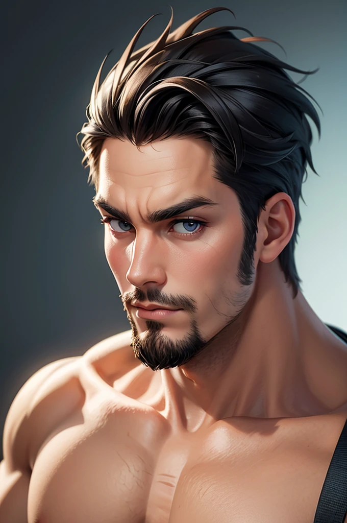 A man, large view, looking at the camera, thumb raised in an OK sign, Pixar and manga art style, highly detailed, 8K, photorealistic, studio lighting, vivid colors, cinematic, sharp focus, physically-based rendering, professional quality, masterpiece, 30years old, digitale style