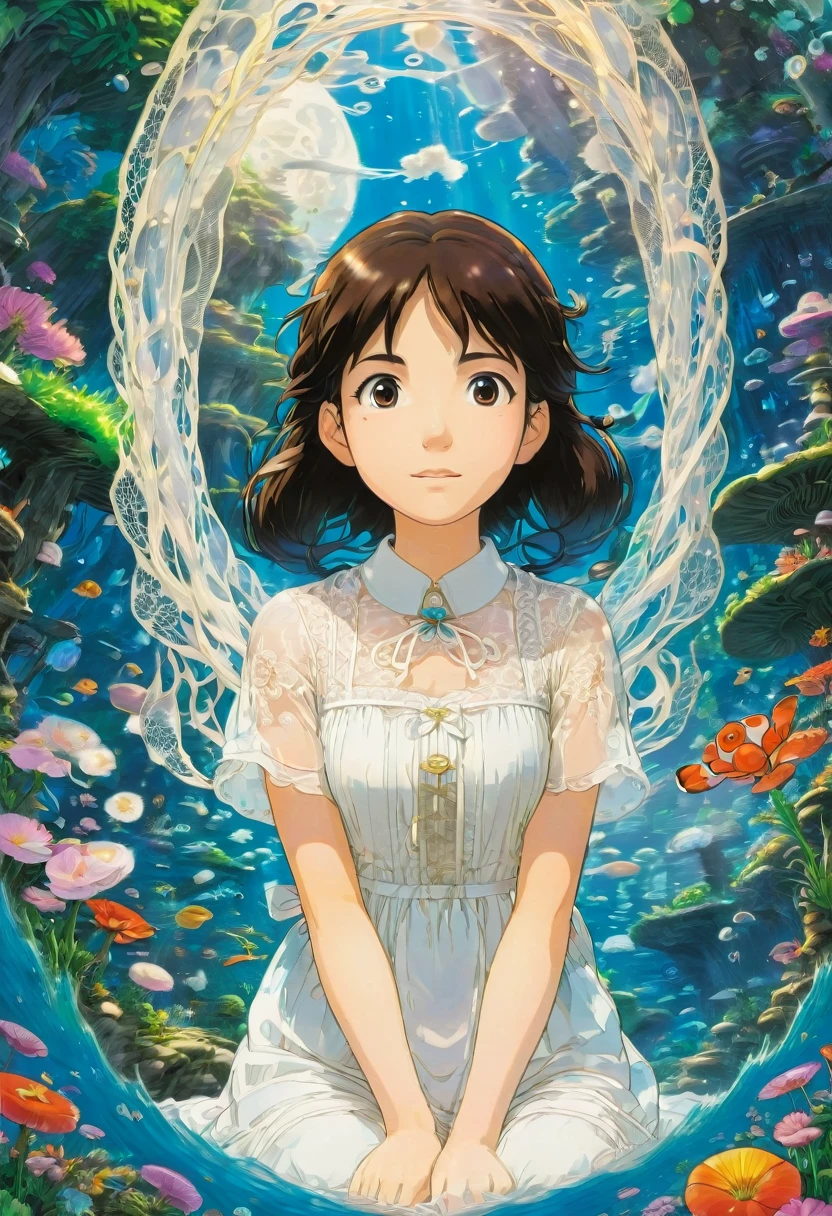 White Lace, by Studio Ghibli, best quality, masterpiece, very aesthetic, perfect composition, intricate details, ultra-detailed
