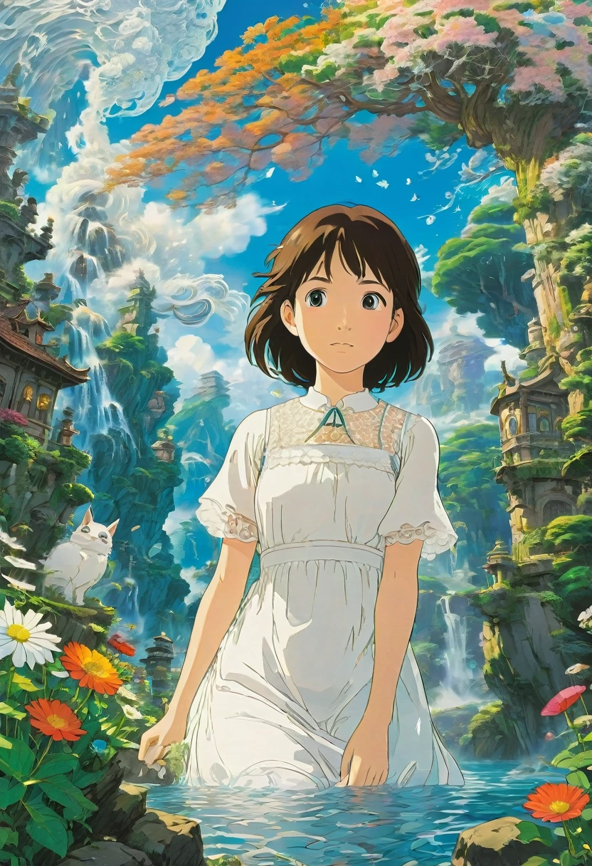 White Lace, by Studio Ghibli, best quality, masterpiece, very aesthetic, perfect composition, intricate details, ultra-detailed
