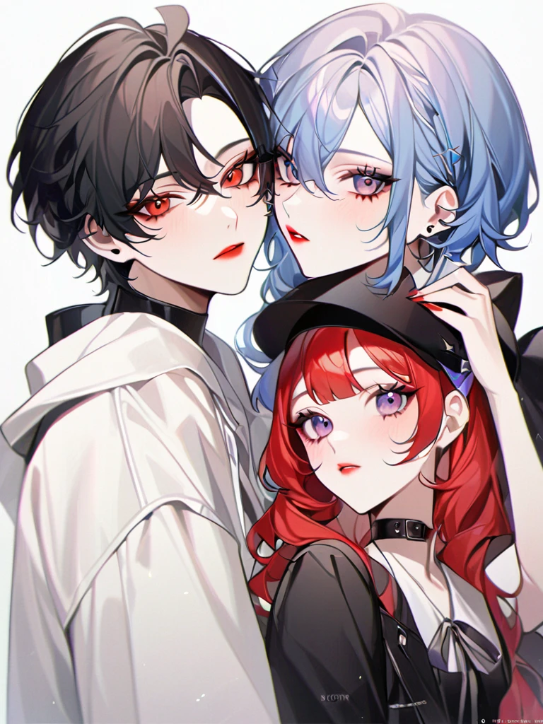 They pose for a photo with painted faces, they both have red lips, Nixeu und Sakimichan, Jimin|full lips, Taejune Kim, ulzzang, jinyoung shin, leaked image, jung jaehyun, inspired by Bálint Kiss, Korean artist, Kissing us together beautifully, jossi de blackpink