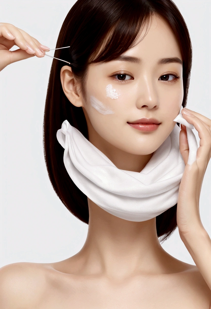 this is the skincare advertise banner., size1600wide×628long, background white, skincare cosumetic, first time for free in Japanese