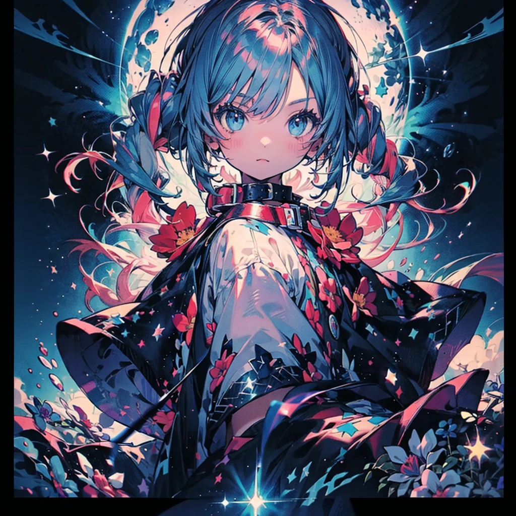 colorful outlines,1girl\(small ,cute,kawaii,age of 10,2pigtails hair,curly hair,hair color cosmic,big eyes,eye color cosmic,cute dress,holding leash\) AND 1cat\(leash from neck\), BREAK ,background\(beautiful garden,duppled sunlight,flowers\), BREAK ,quality\(8k,wallpaper of extremely detailed CG unit, masterpiece,hight resolution,top-quality,top-quality real texture skin,hyper realisitic,increase the resolution,RAW photos,best qualtiy,highly detailed,the wallpaper,cinematic lighting,ray trace,golden ratio\)