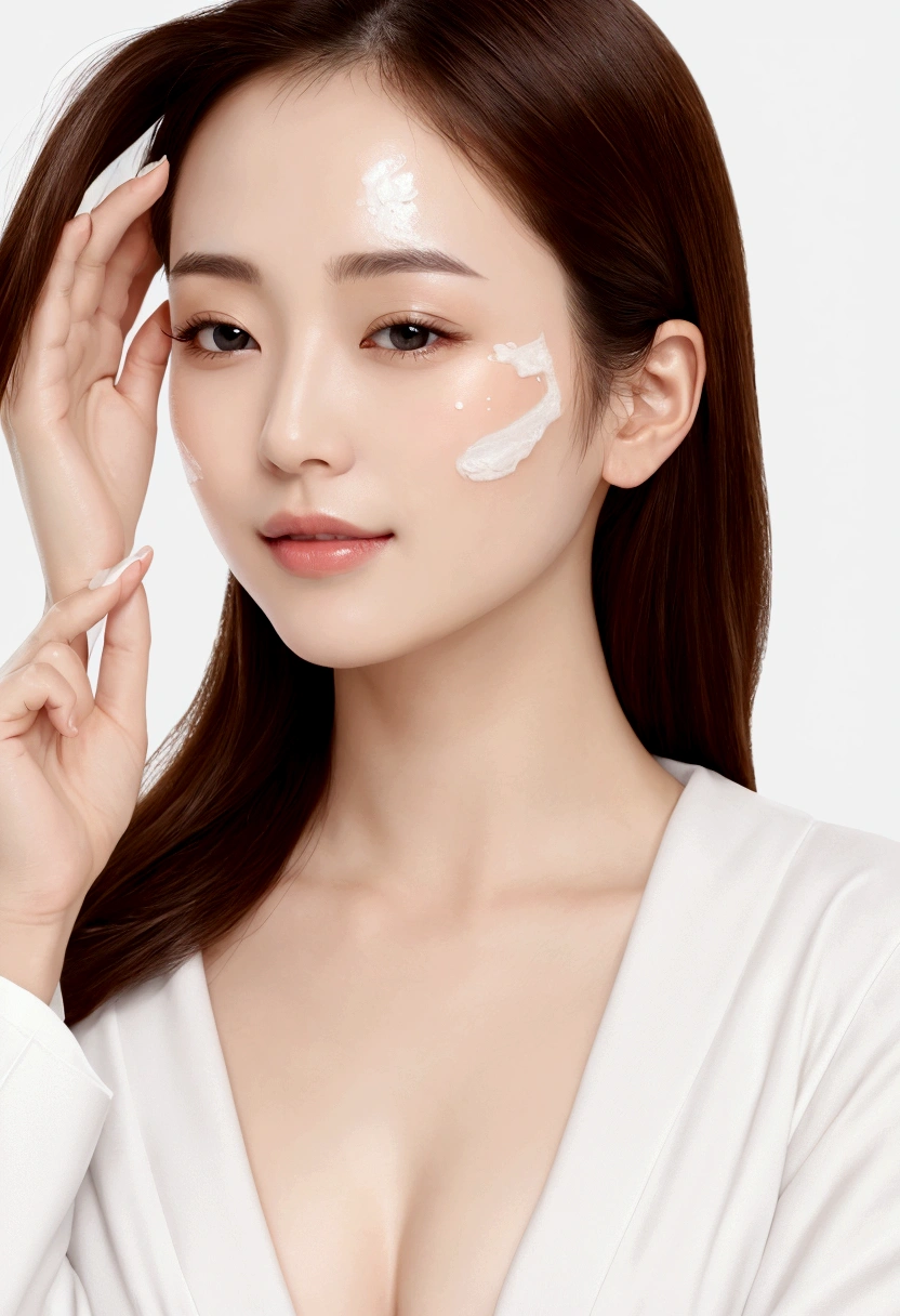 this is the skincare item advertise banner., size1600wide×628long, background white, skincare cosumetic, first time for free in Japanese, do not use people