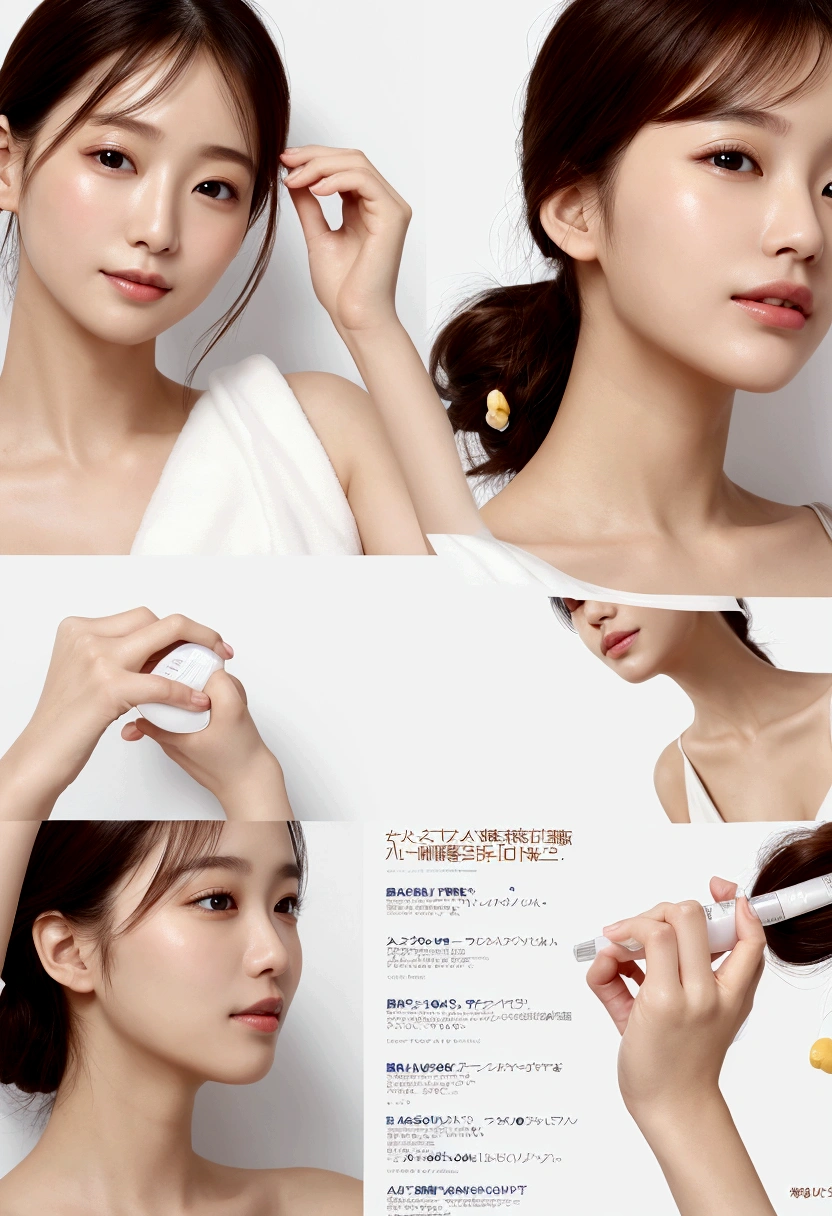 this is the skincare item advertise banner., size1600wide×628long, background white, skincare cosumetic, first time for free in Japanese, do not use people