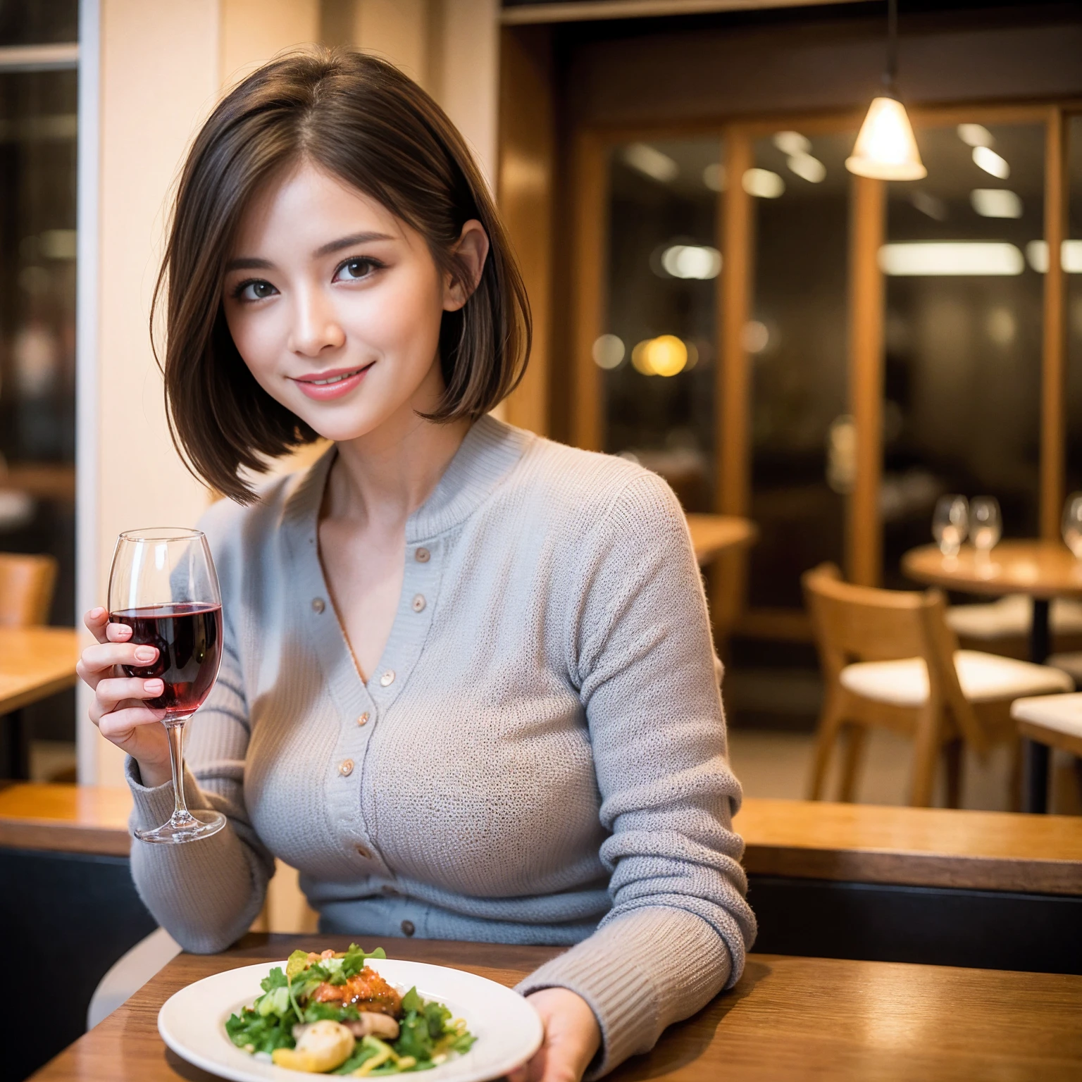 ((Highest quality、8K、masterpiece:1.3))、slimカップル、modelカップル、(Realistic, Intricate details:1.2), full-course dinner、Wine Party、Amazing view of the sunset sky and clouds、A bright smile、The wonderfulness of smile、Bright image、The beauty of wine, Beautiful Face, blue eyes, The light shines on your face, Blushing, short hair,Bright Face、 (Age 37), 39 years old, red wine 、Appetizers、Italian food、Wine bottle、Champagne、sparkling wine、Two beauties、Brown Hair、Shortcuts、Long sleeve shirt、dress、Beautiful woman 1, (slimな顔), (The body is slim), (Brown Hair), (Shortcuts), cheeks turn a little red,Attractive beauty、restaurant, In a prominent place (From the waist up) Nova Frog Style, actress, model, Upper Body, White wine, slim, wine glass, 中央に置かれたwine glass, smile, (smile: 1.15), Beautiful fine grain, Depth f/2,saturation, High Contrast, Strong light and shadow,Moist Body:1.5、3D texture、Delicate eyes、Brown Hair、The hair is very shiny、