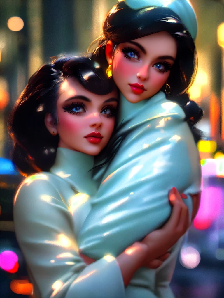 a fashionable 1950s police woman,beautiful detailed eyes,beautiful detailed lips,extremely detailed eyes and face,longeyelashes,cradling a baby boy in her arms,in an atmospheric park,intricate details,stunning lighting,vibrant colors,cinematic composition,photorealistic,masterpiece,8k,ultra-detailed,realistic,physically-based rendering,professional,vivid colors,bokeh