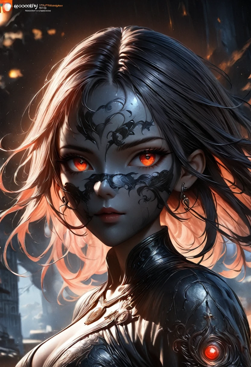 Super Girl, Over the city, Ready to fight, Detailed artistic photography, Beautiful and delicate face, Dreamy, glowing, Backlight, charm, glow, shadow, Oil on canvas, Brushstrokes, Soft, Ultra HD, 8K, Unreal Engine 5, Super sharp focus, Atjem, Loish, Science Fiction, complex art masterpiece, threaten, Matte paint movie poster, Golden Ratio, cgsociety Trends, complex, epic, Very detailed, Energetic, Creating a character render, High quality model