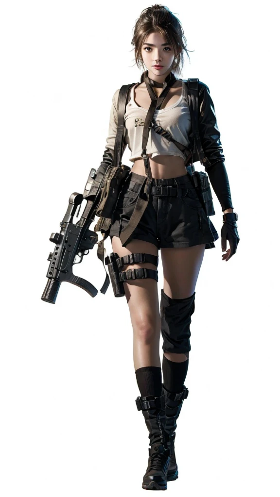 Close-up of a age girl holding a gun