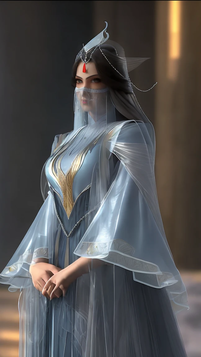 beautiful and elegant cinderella 1990 live - action movie first look, grainy, vhs filter, dominant pose wearing blue tulle cape and cloak, formidable beauty with unimaginable beauty and power, praying and she glistens with crystals all over her dress and cape and cloak and hair and maked up eyes, she has celestial breathtaking beauty that while you look at her you will be completely subdued, she has her pilgrimage for sacred love, she has unimaginable beauty with sacred and holy aura, wearing a translucent veil covering her lips and nose all the way to the neck