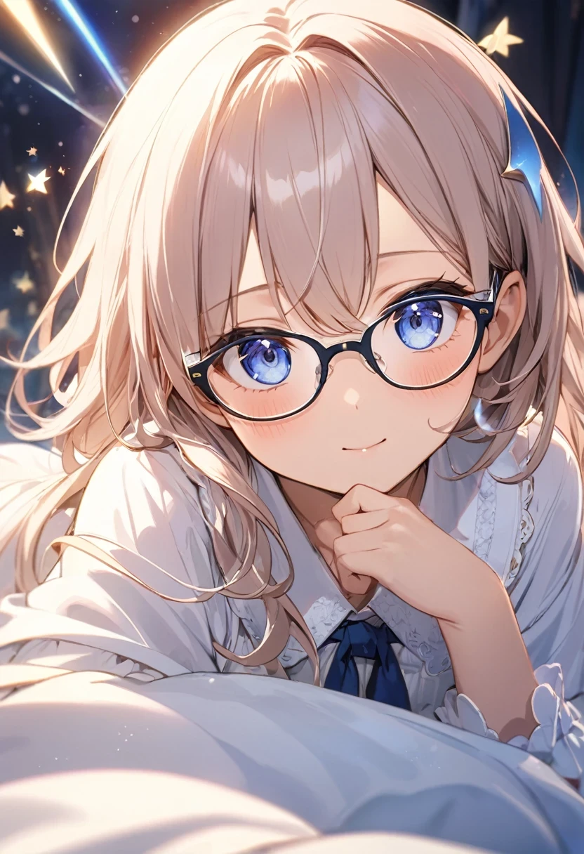 Faithfully reproduce the action of wearing glasses, Magical Moments,
rest 視聴者に顔を向けて上目遣いで機嫌を伺う表情,
rest, Clear and charming eyes,
rest (Side dynamic shooting:1.1, Eye level shot),