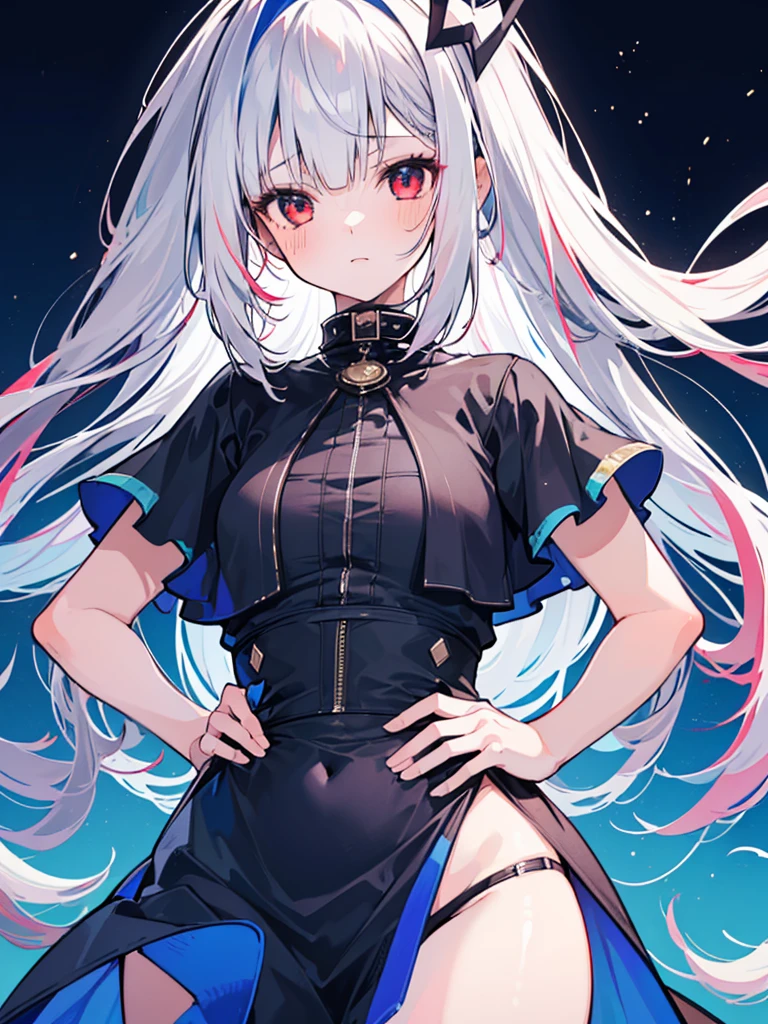(8K, Best quality, tmasterpiece:1.2),\(Eyes detailed\),\(facial feature\),(\(Clothing details body details,(surface focus) ,Very detailed CG-8k wallpaper,hugefilesize,ultra - detailed,A high resolution,Huang Li,beautidful eyes,Ray traching,dramatic shadow,Detailed pubic hair,dramatic angles,hyper-detailing,(1 girl:1.3),(sonata:1.2),White hair,shinny hair,long, hair straight,(Hair length to hips:1.1),red eyes,