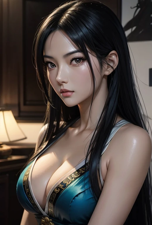 Close-up of an Asian woman, Nico Robin, Produced by Anime Painter Studio, realistic anime artstyle, realistic anime artstyle, Beichuan Ma Lin Fan Art, Beautiful anime portrait, Anime realism style, Beautiful anime woman, Drawing in anime painter studio, High-quality fanart, Murata and Art Germ range, Beautiful anime art style