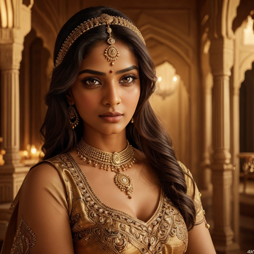 a desi girl, beautiful detailed eyes, beautiful detailed lips, extremely detailed face and skin, long eyelashes, delicate facial features, flowing hair, traditional indian clothing, ornate jewelry, intricate henna patterns on hands, dramatic lighting, warm color tones, cinematic composition, (best quality,4k,8k,highres,masterpiece:1.2),ultra-detailed,(realistic,photorealistic,photo-realistic:1.37),portrait