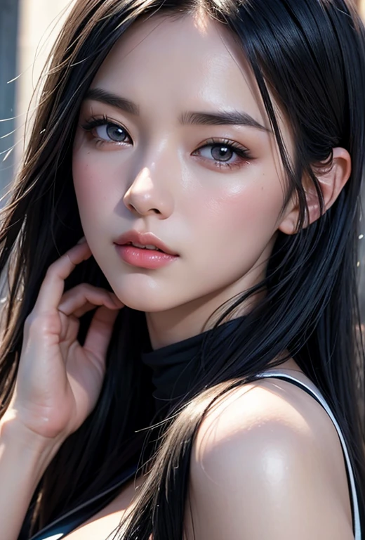 Close-up of an Asian woman, Nico Robin, Produced by Anime Painter Studio, realistic anime artstyle, realistic anime artstyle, Beichuan Ma Lin Fan Art, Beautiful anime portrait, Anime realism style, Beautiful anime woman, Drawing in anime painter studio, High-quality fanart, Murata and Art Germ range, Beautiful anime art style