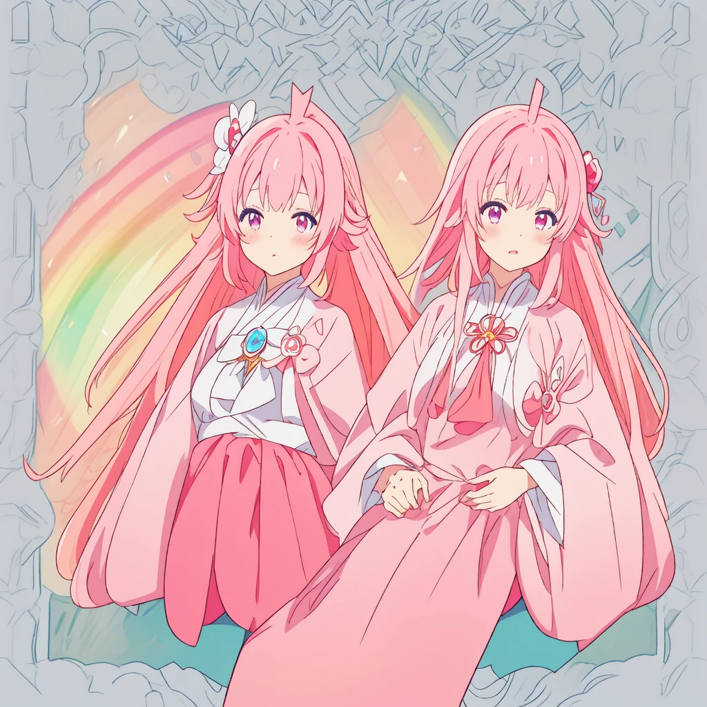 colorful、🌈、🤍、🩵、🩷、Mass production type、Hime cut、PRİNCESS、Pink Hair