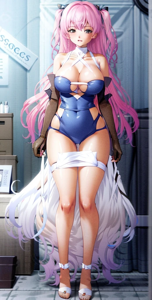 girl,Large Breasts,long hair,Topless,Bow,