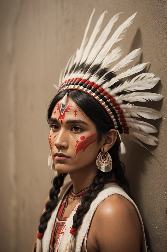 Wall painting of a red Indian drawing