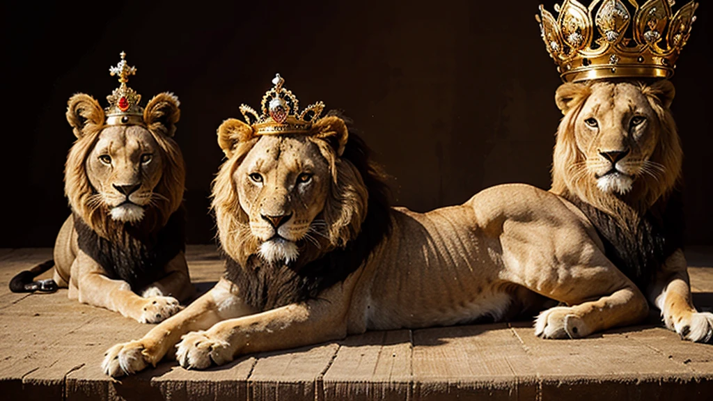 create a logo depicting a lion with a crown. PNG image without background