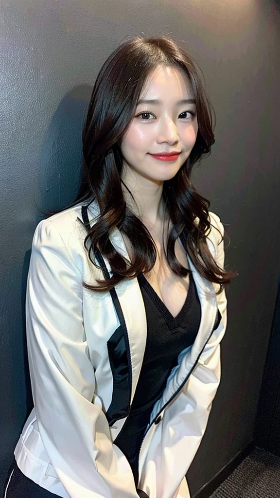 (top-quality、8K、32K、​masterpiece、nffsw:1.2)、Cute Japan pictures of married girls、A smile、beauitful face、(Slouched:1.3)、crouching down、(From  above:1.2)、(a closeup:1.4)、POV、large full breasts、(beautiful nipple slips:0.9)、Hotel room、the wind、shinny skin、blurry backround、(Front Focus)、(Dark: 1.6)、Hyperrealist female portrait by David Hockney and Alphonse Mucha、Fantasy Art、photoRealstic、Dynamic lighting、art  stations、poster for、Volume Lighting、extra detailed face、4 k、Award-winning、deep-shadows、lowkey、(formal clothes:1.4)、long、