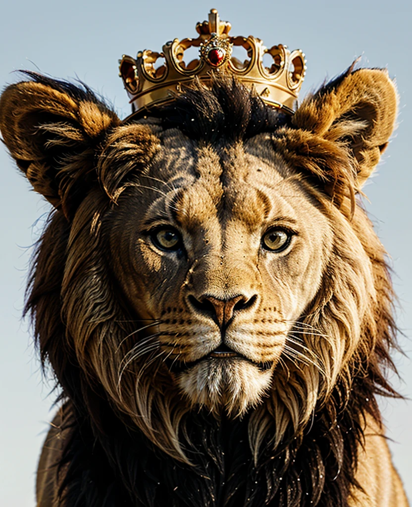 create a logo depicting a lion with a crown. PNG image without background
