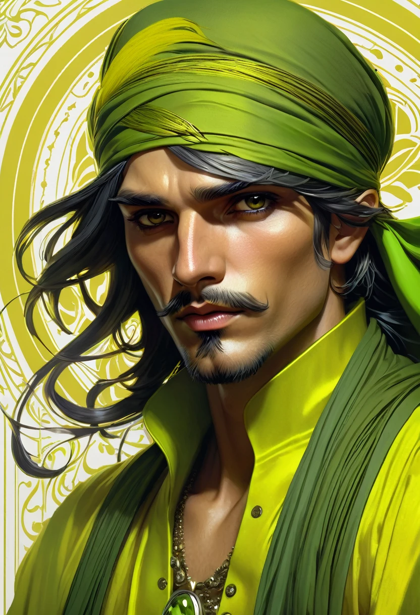 Chartreuse Gypsy, Safe From Harm, out of luck, Battle Without Honor Or Humanity, cynical, portrait, male, highly detailed, digital painting, artstation, concept art, smooth, sharp focus, illustration, cinematic lighting, art by artgerm and greg rutkowski and alphonse mucha