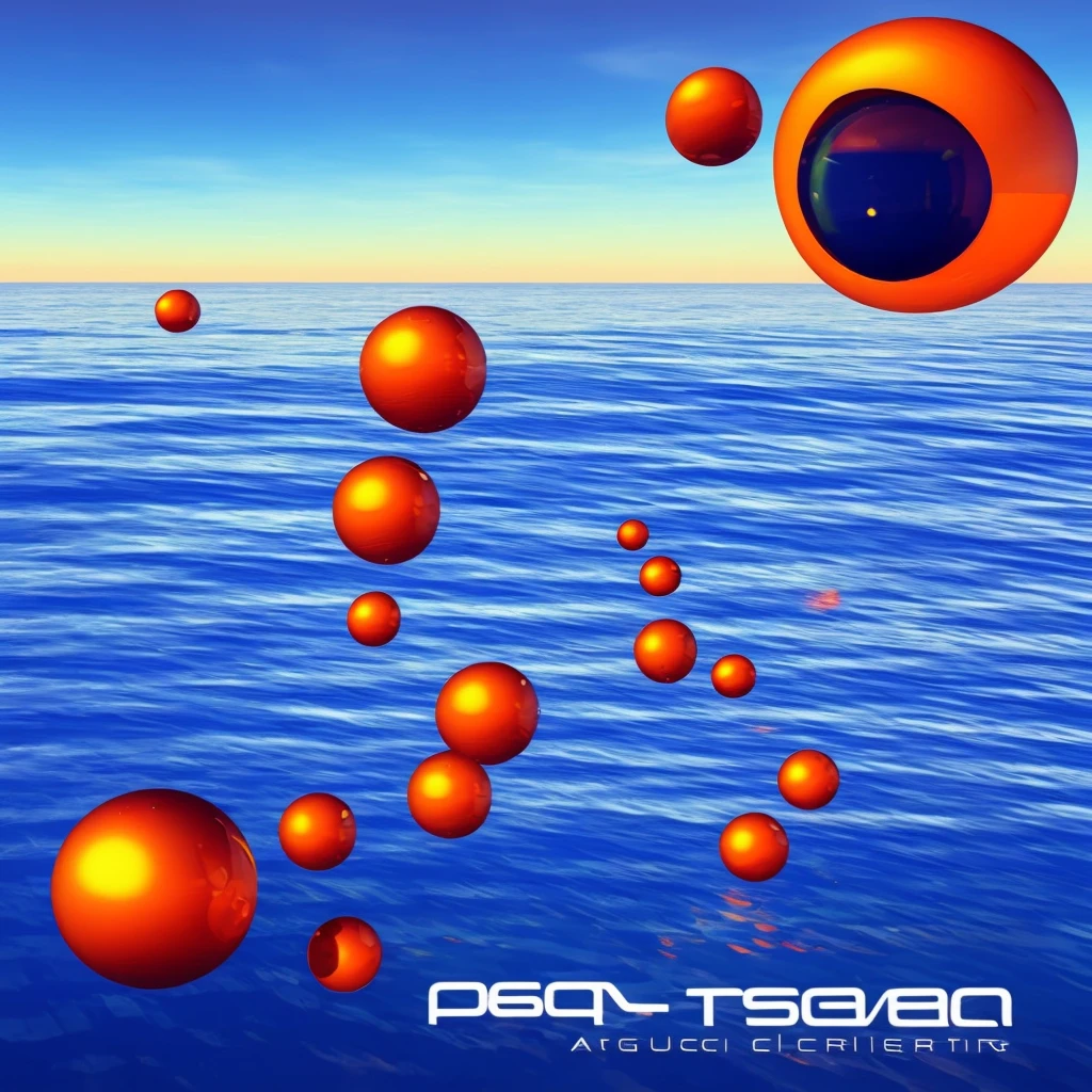 frutiger aero, y2k aesthetics, 3d game art, ocean, sunset, blue [[orange]] white, abstract 3d object
