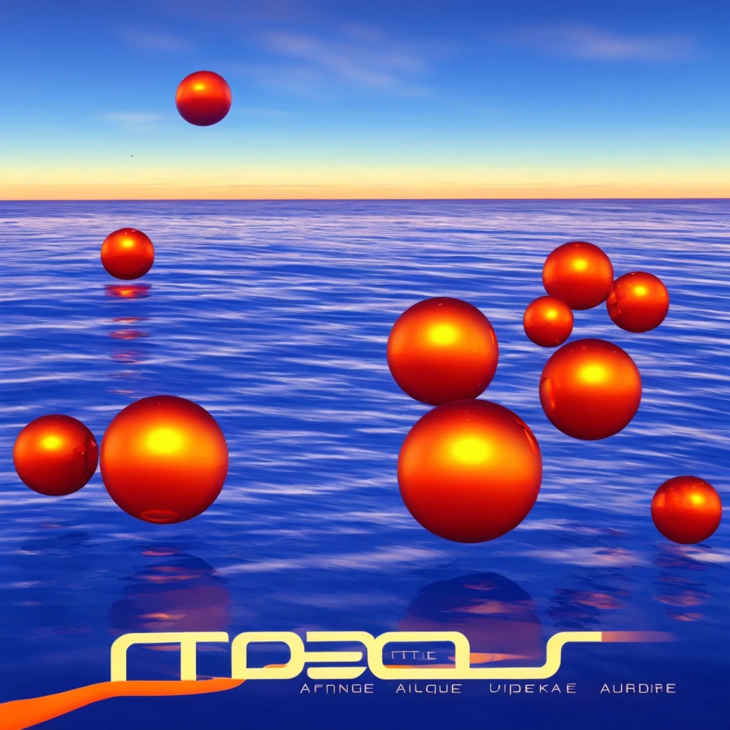 frutiger aero, y2k aesthetics, 3d game art, ocean, sunset, blue [[orange]] white, abstract 3d object