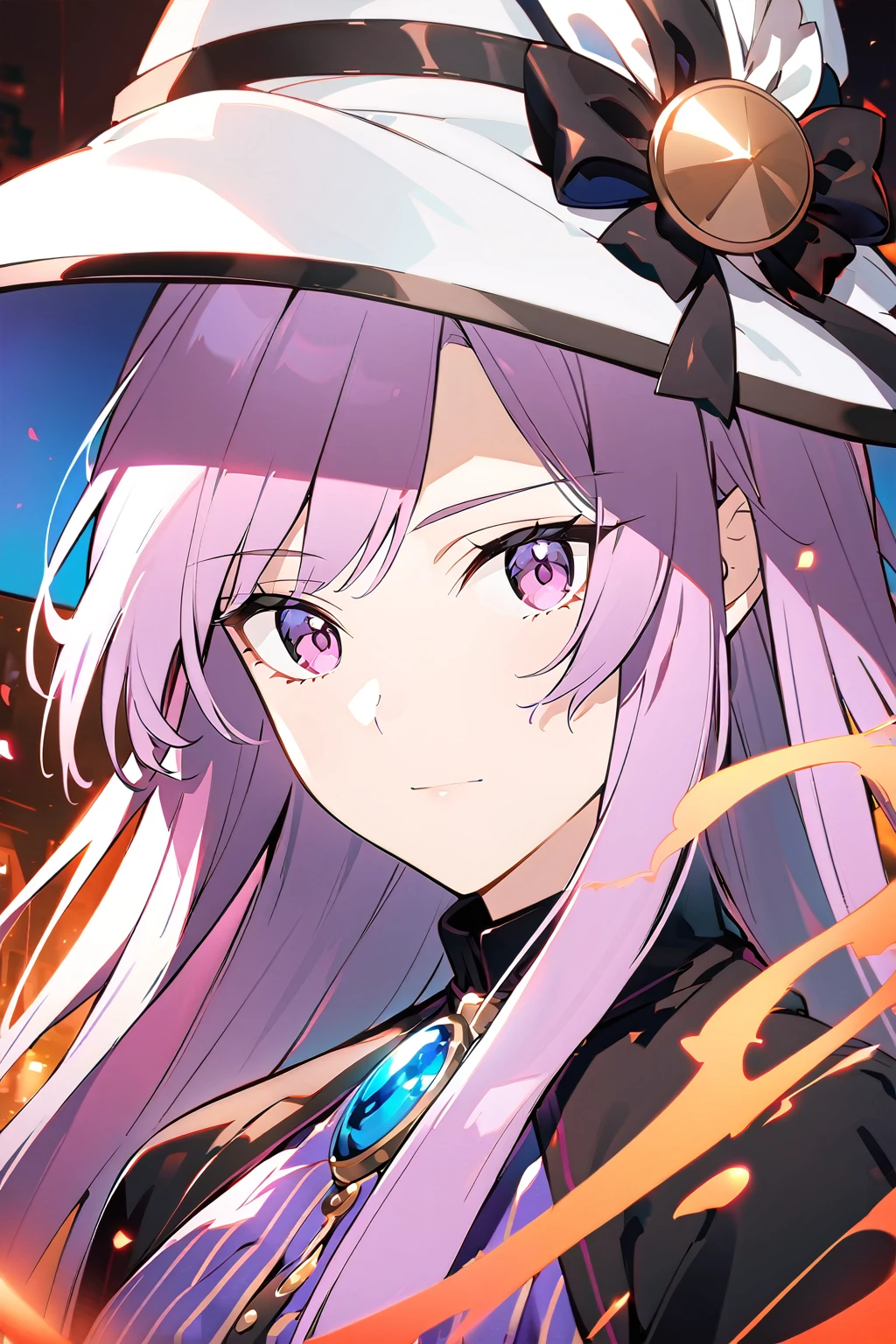 Close-up of a person in a hat and dress, marisa kirisame, Portrait of a female magician, Beautiful anime portraits, Stunning Anime Face Portraits, From Girls Frontline, anime art wallpaper 4k, anime art wallpaper 4k, Frivolous anime witch casting a spell, anime wallpaper 4k, anime wallpaper 4k, portrait of a young witch girl