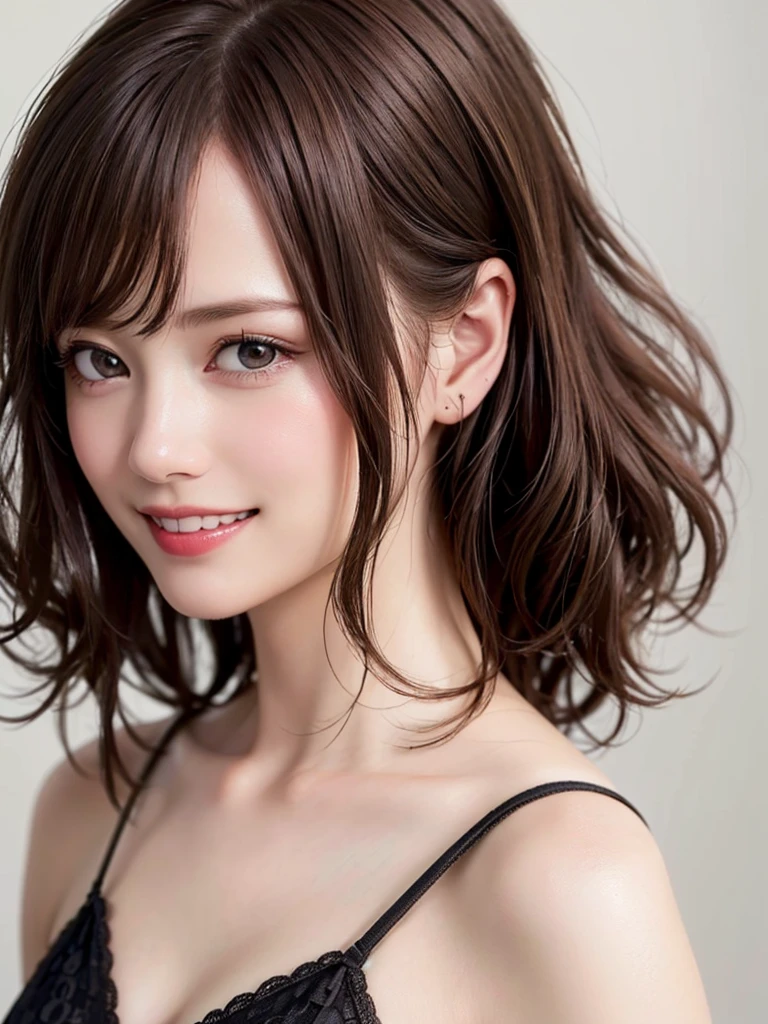 (Highest quality、8K、32k、masterpiece)、(Realistic)、(Realistic:1.2)、(High resolution)、Very detailed、Very beautiful face and eyes、1 Girl、Round and small face、Tight waist、Delicate body、(close、Highest quality、Attention to detail、Rich skin detail)、(Highest quality、8K、Oil paint:1.2)、Very detailed、(Realistic、Realistic:1.37)、Bright colors、(((Brown Hair)))、(((Bust Shot)))、(((Long Hair)))、(((White wall background)))、(((White wall background)))、(((smile)))、(((Dressed as a prostitute)))、(((Look straight ahead)))、(((Brown Hair)))、(((seems to be happy)))、(((Teeth are visible)))、(((Wearing prostitute clothes)))、
