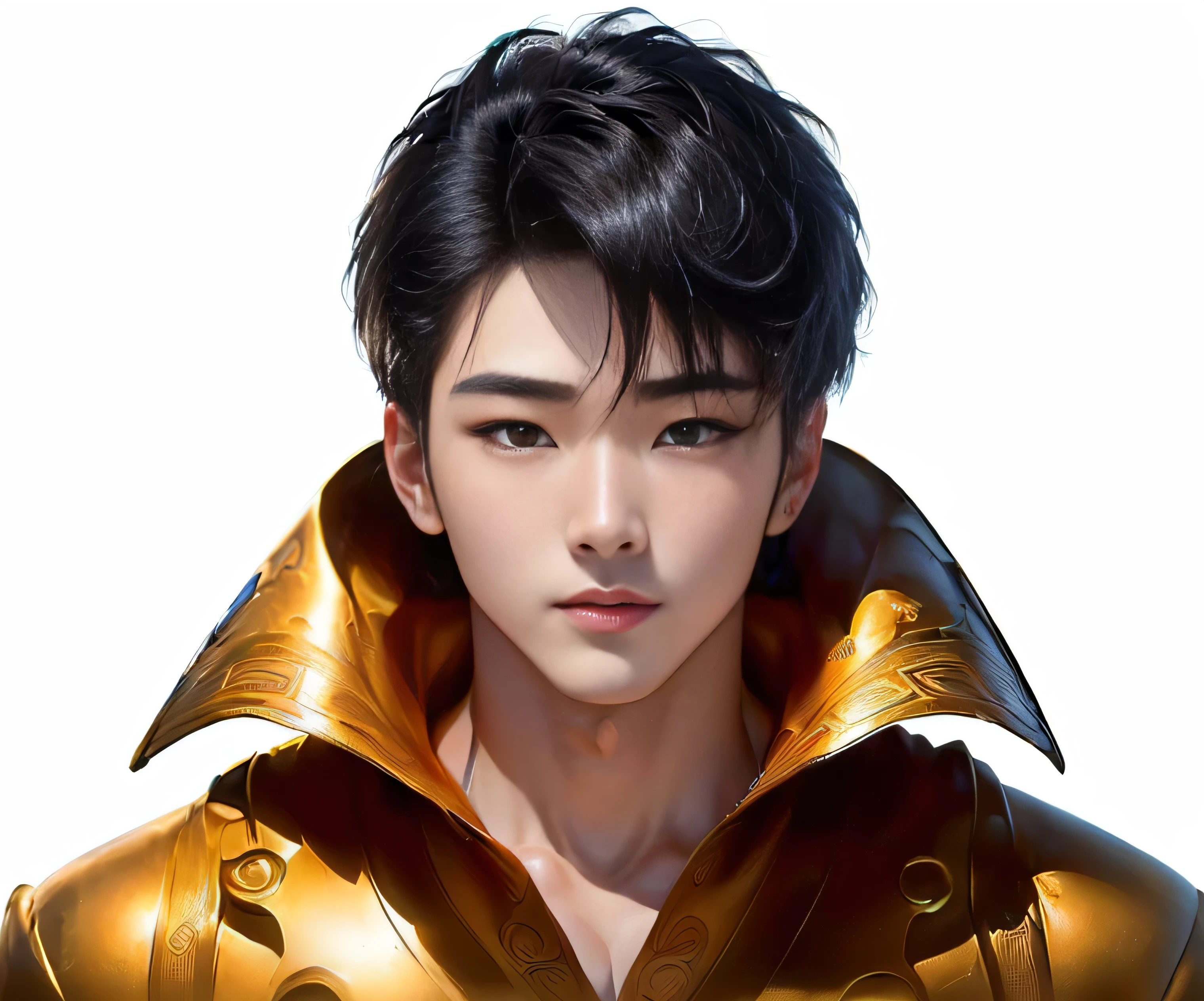 (((8k hyper realistic image!!!))), (((Realistic close-up of a young single very handsome 20s South Korean man!!! the most beautiful man in the world!!, he is the most handsome k-idol ever!!!, he is the god of beauty!!, he is tall he is 1.92 meters high, has long, muscular legs!!, anime styling, astro de k-pop!!))), (((hair is short straight black))), (((His skin is very white like milk, white skin like a vampire))), (((Big, golden eyes, inspired by manga and anime!!)), ((muscle body!!, closed!!, legs thick!!, wide chest!!, strong arms!!)), (((inspired by Cha Eun-woo from Kpop group Astro!! Inspired by BTS's V!!))), (((Inspired by Cha Eunwoo from Kpop group Astro))), (((wearing a black and purple outfit))), (((Sky blue background landscape))), personagem de anime styling, Irreal 5. rpg portrait, 2d cg, realistic anime art style, anime styling 3 d realista