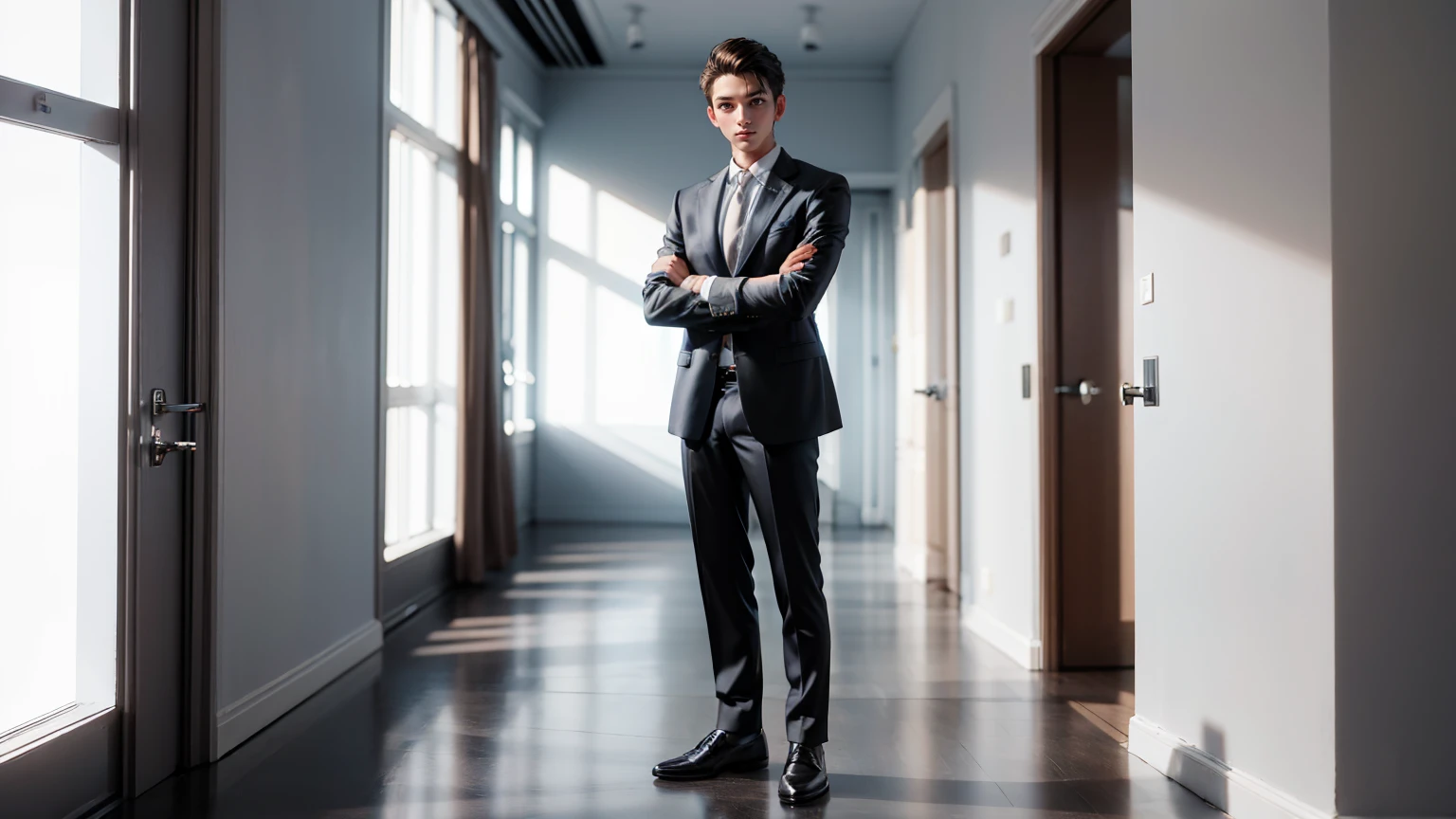 full body straight standing pose a young man, handsome, businessman suit, entrepreneur man, white background, simple white background,