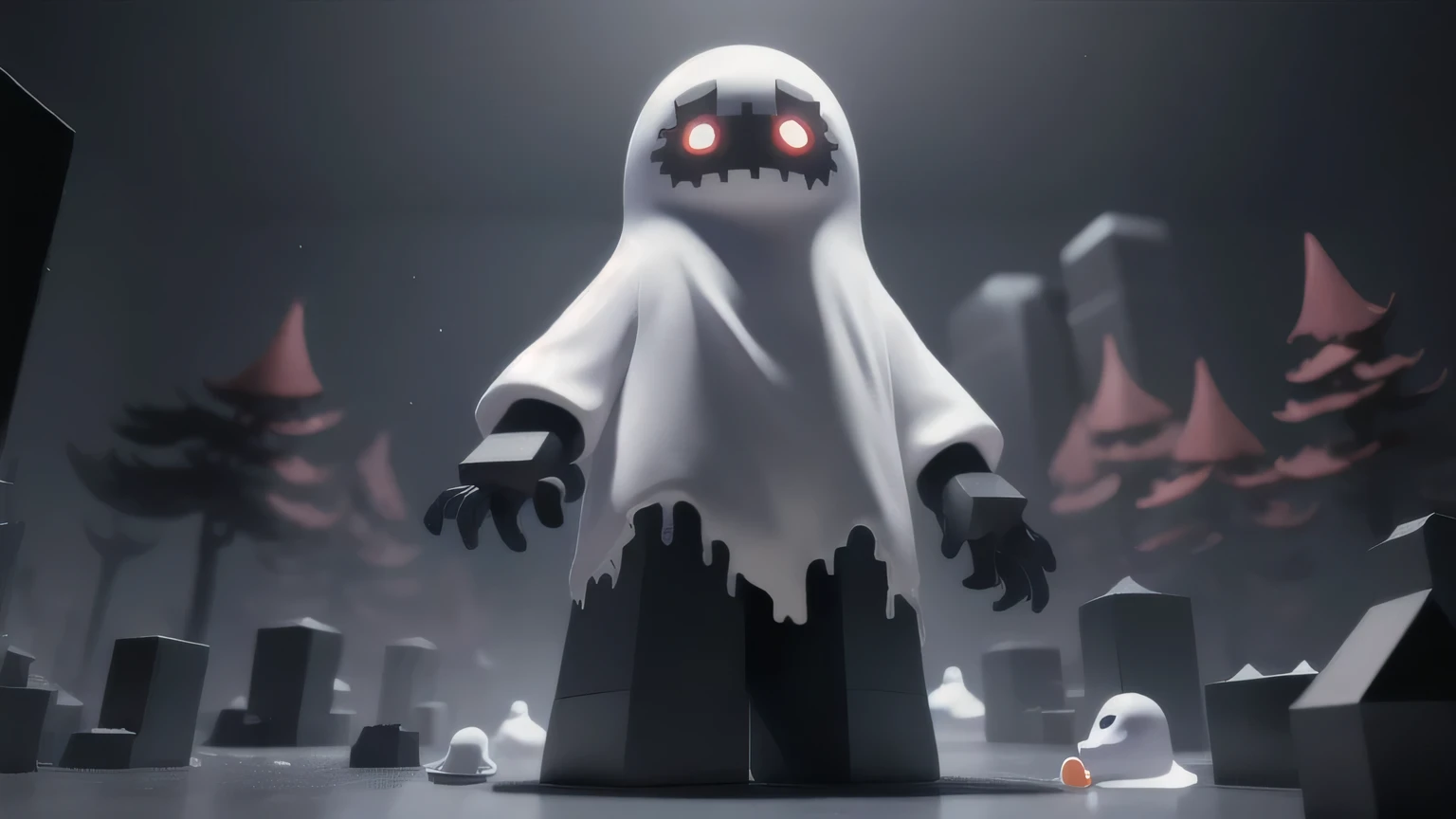 Roblox-style, horror gaming, ghost