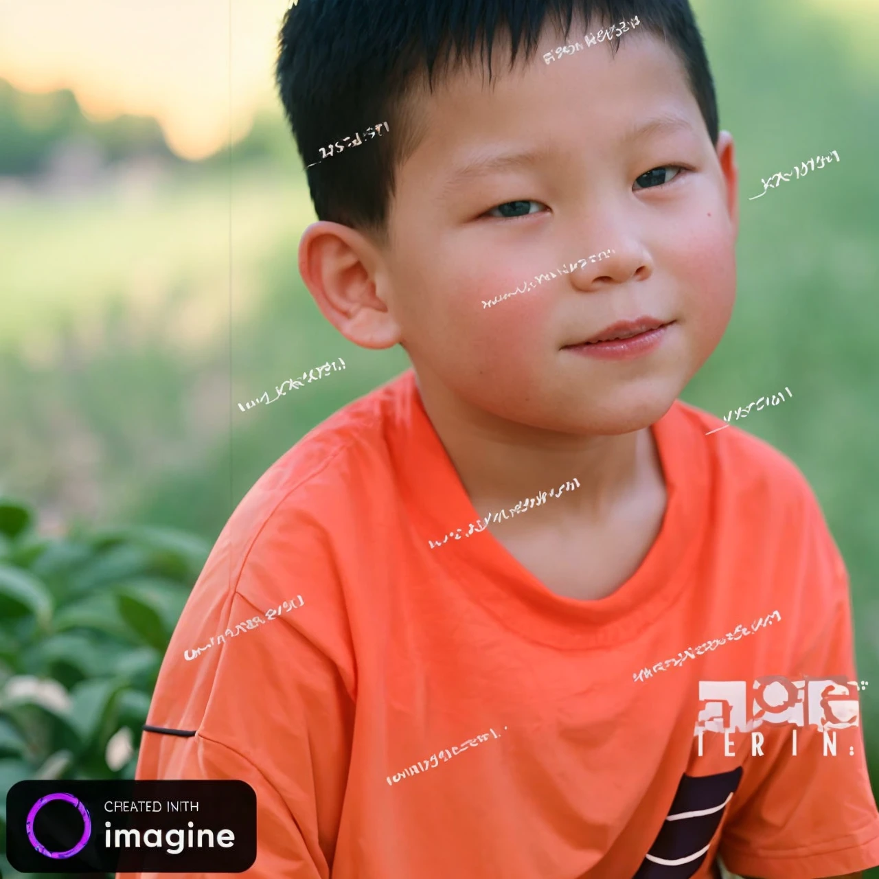A full body 8 year old albino boy. 
