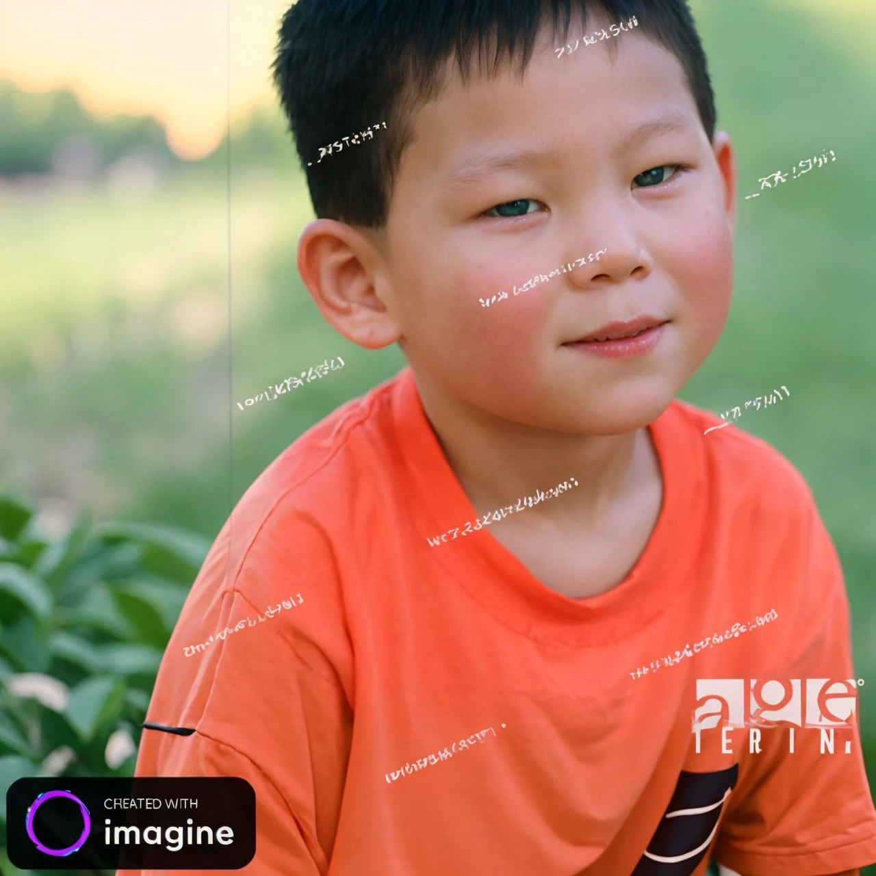 A full body 8 year old albino boy.