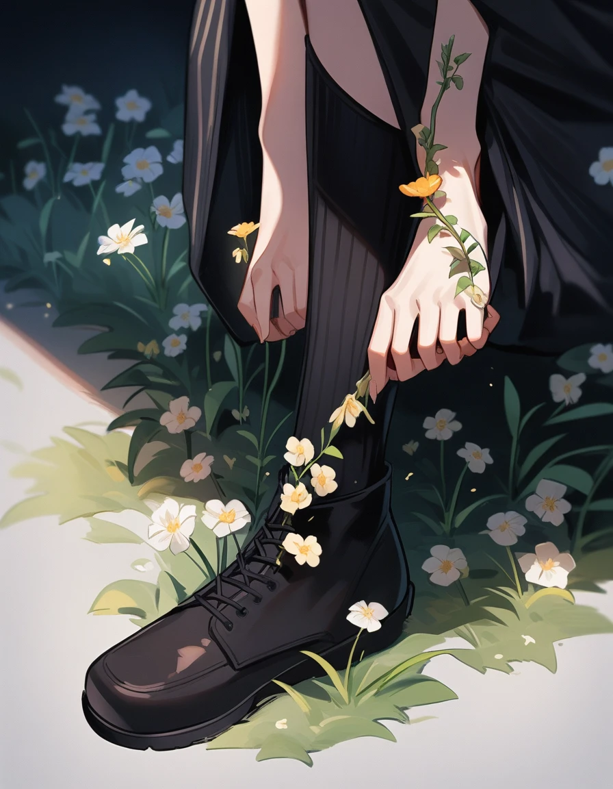 , Dark look, Flowers growing on my neck, There are flowers growing on my feet